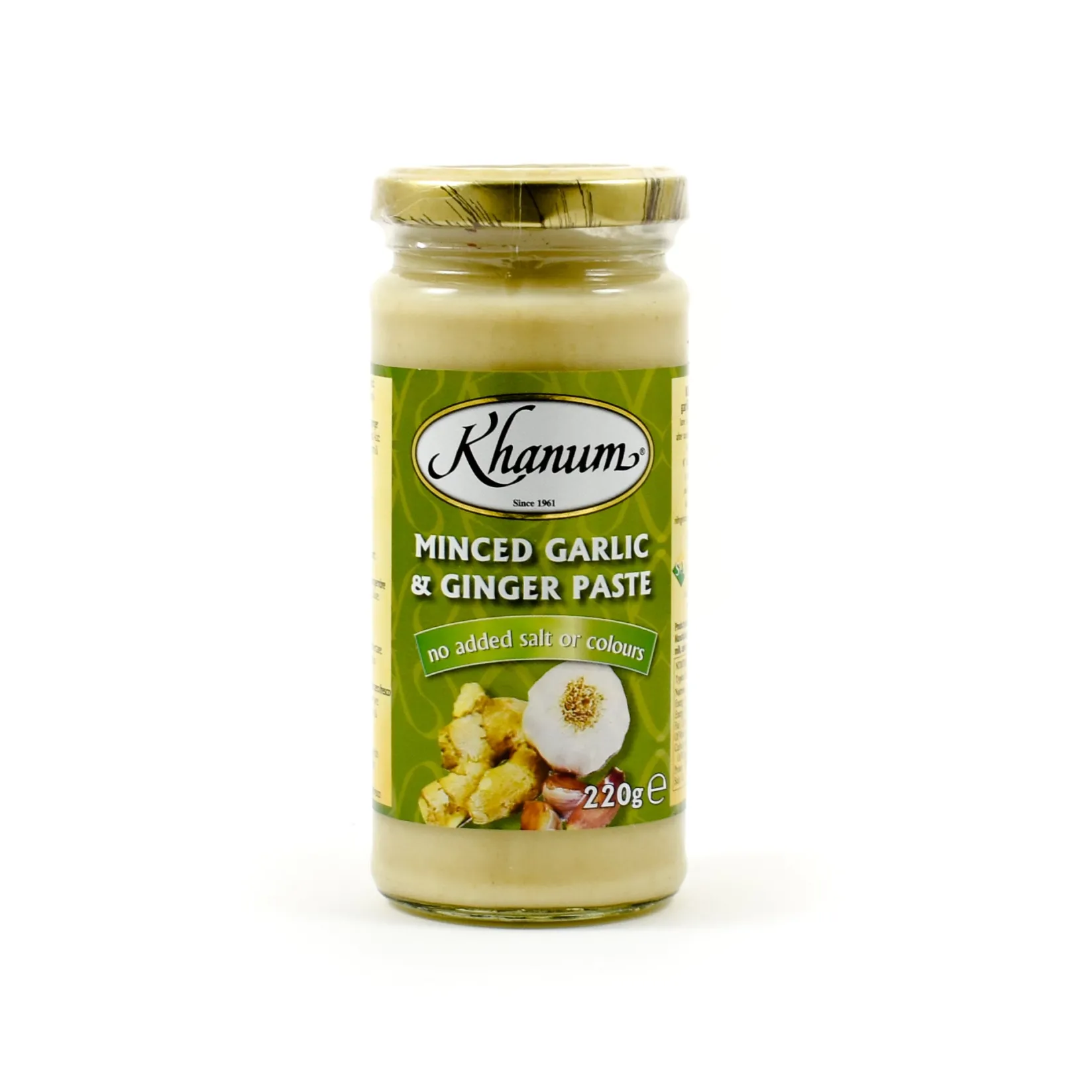 Khanum Ingredients Brands|Indian Ingredients^Minced Garlic & Ginger, 220g