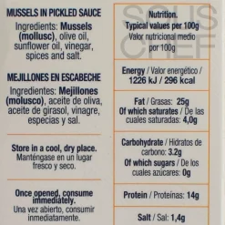 La Brújula Spanish Ingredients|Tinned Fish & Seafood^La Brujula Galician Mussels in Escabeche, 110g