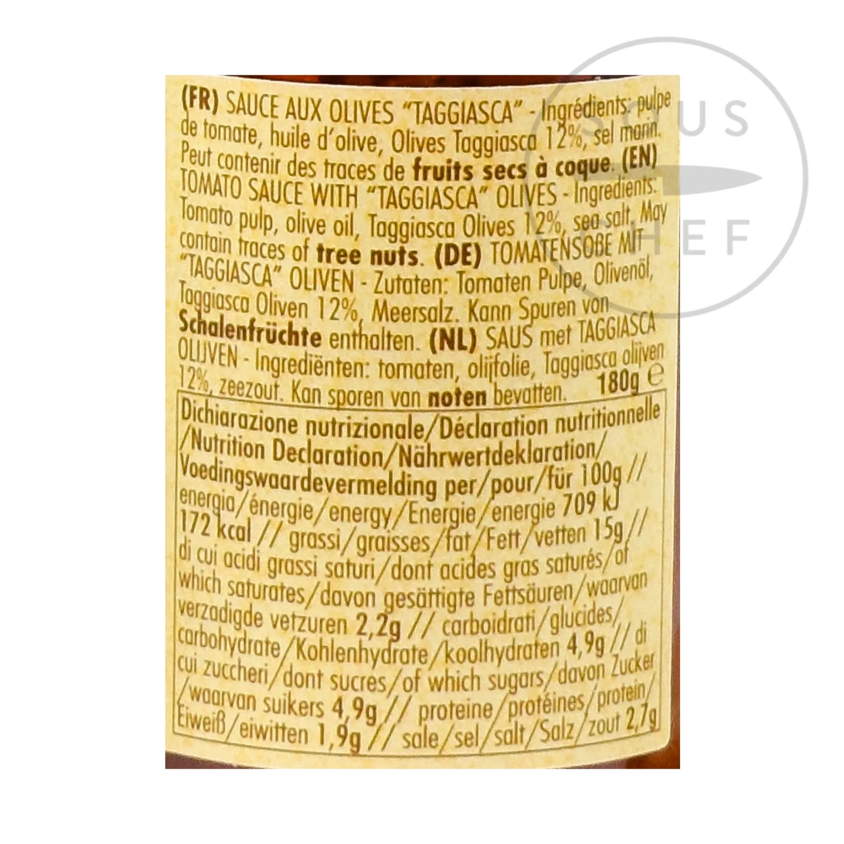 La Favorita Italian Ingredients|Sauces & Condiments^Tomato Sauce With Taggiasca Olives, 180g