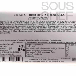 La Perla di Torino Ingredients Brands|Italian Ingredients^60% Dark Chocolate Slab with Whole Roasted Hazelnuts, 450g