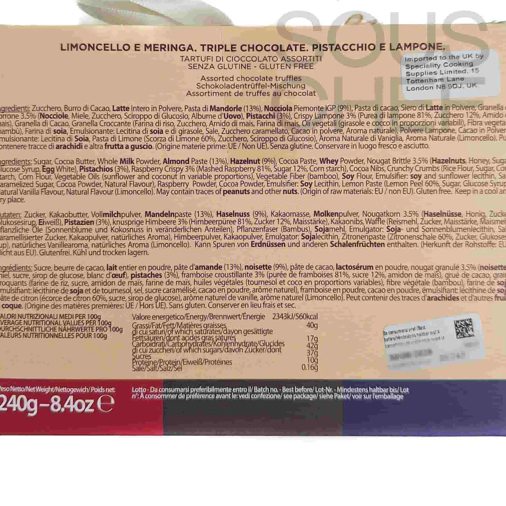 La Perla di Torino Ingredients Brands|Italian Ingredients^Best Selling Truffle Selection, 240g