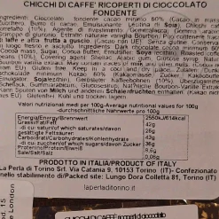 La Perla di Torino Ingredients Brands|Italian Ingredients^Dark Chocolate Coated Coffee Beans, 120g