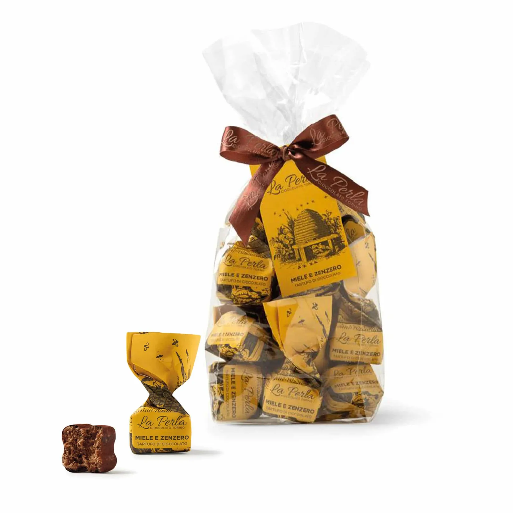 La Perla di Torino Ingredients Brands|Italian Ingredients^Honey & Ginger Milk Chocolate Truffles, 200g