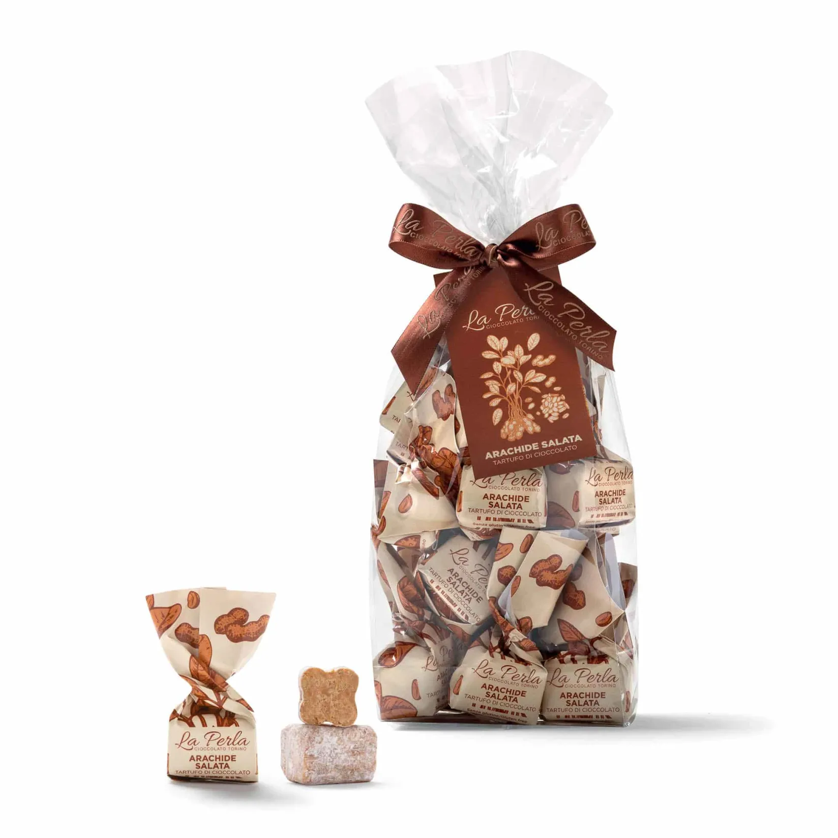 La Perla di Torino Ingredients Brands|Italian Ingredients^Salted Peanut & Caramel White Chocolate Truffles, 200g