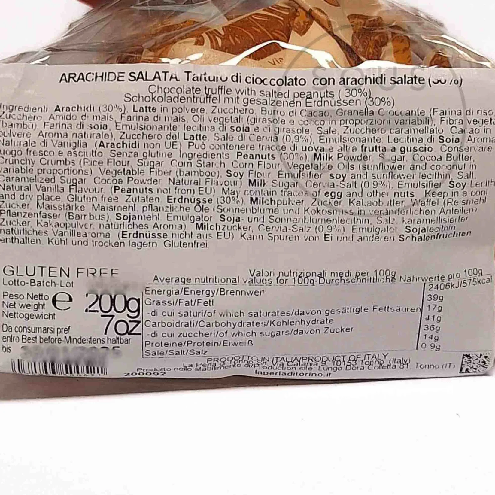 La Perla di Torino Ingredients Brands|Italian Ingredients^Salted Peanut & Caramel White Chocolate Truffles, 200g