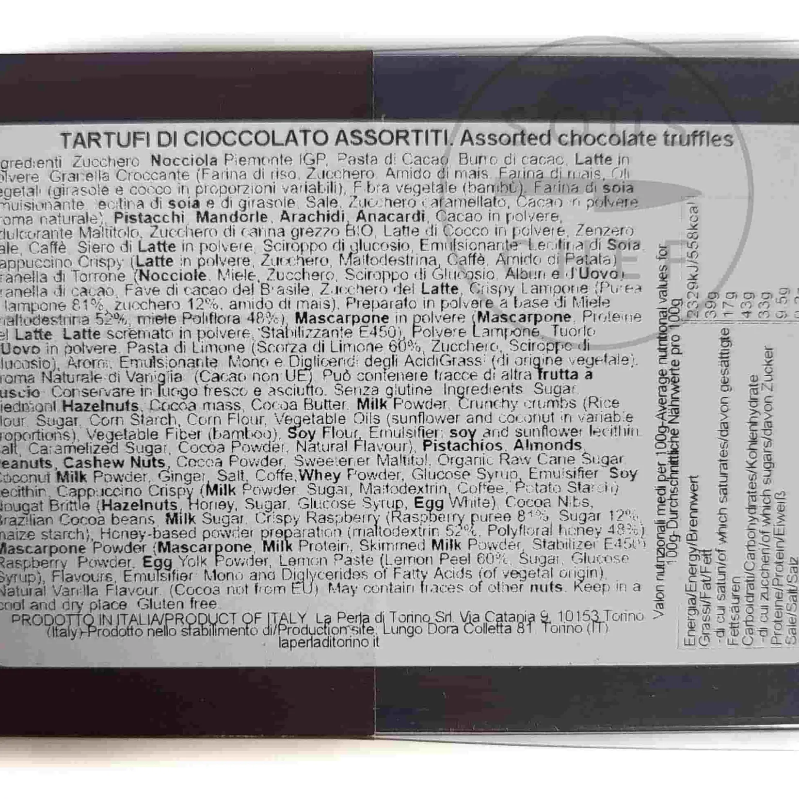 La Perla di Torino Ingredients Brands|Chocolate & Sweets^Truffle Collection, 170g