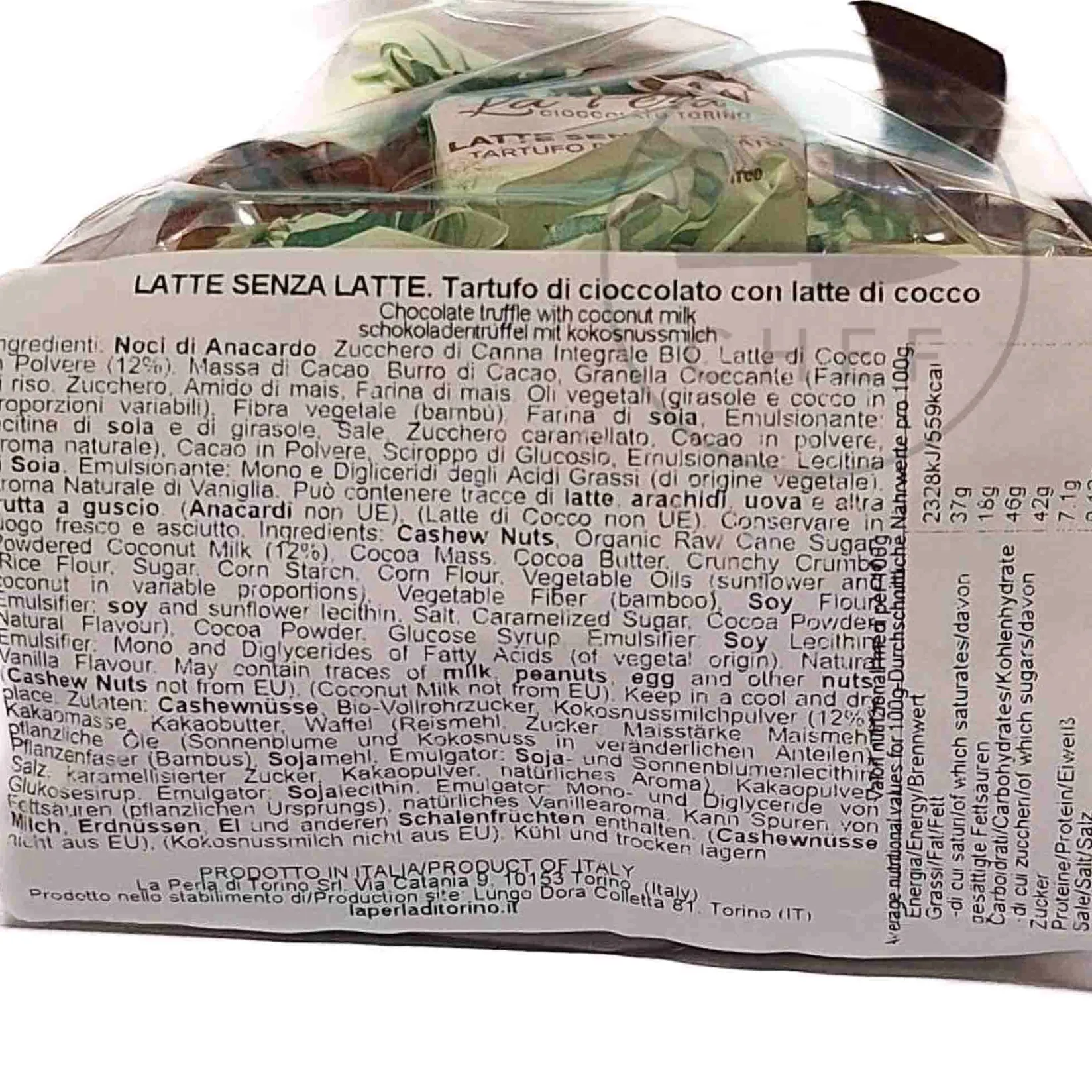 La Perla di Torino Ingredients Brands|Italian Ingredients^Vegan Coconut Milk Chocolate Truffles, 200g