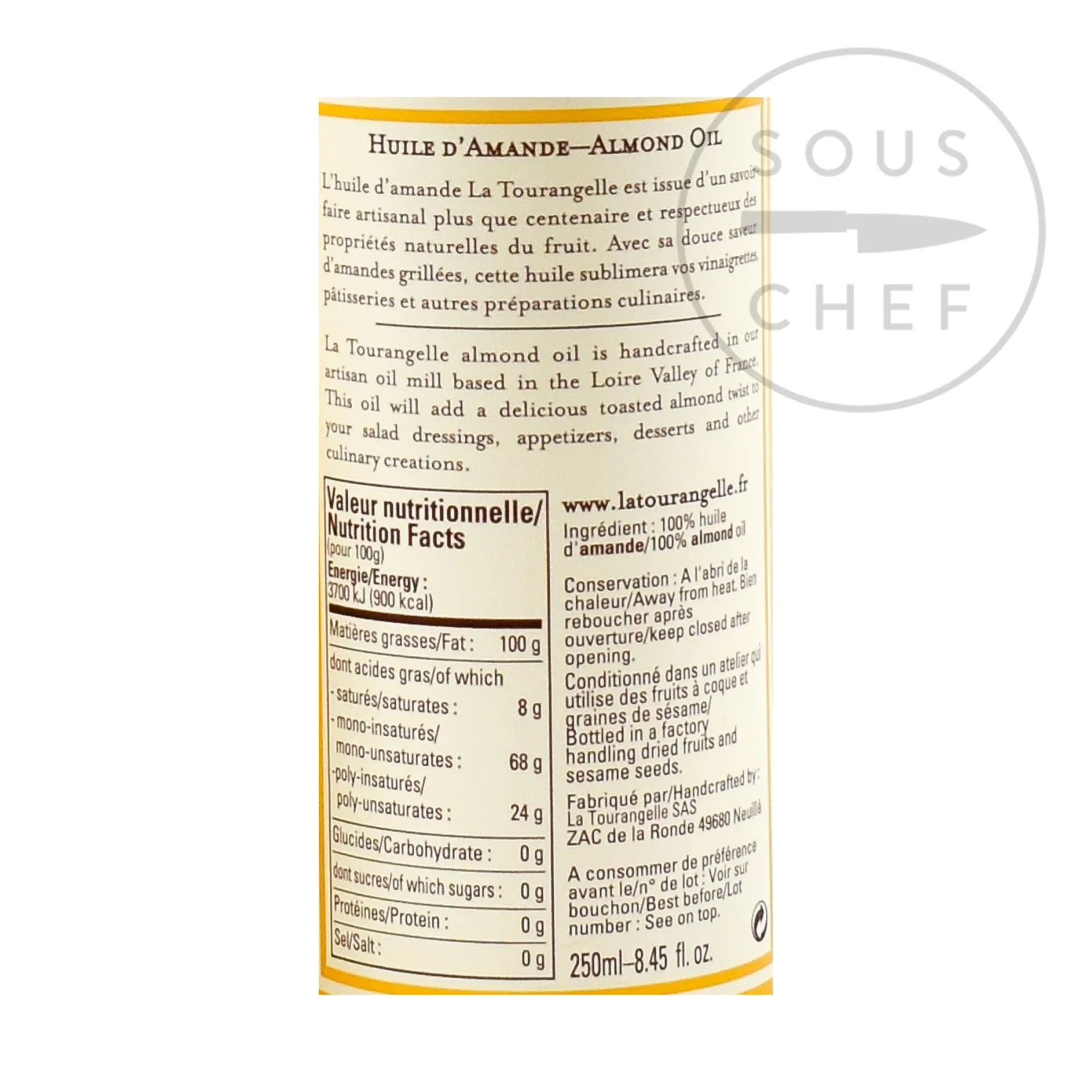 La Tourangelle French Ingredients|Oil, Vinegar & Dressings^Toasted Almond Oil, 250ml