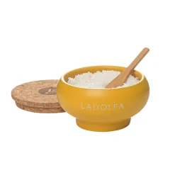 Ladolea Greek Ingredients|Herbs & Spices^Greek Fleur De Sel Sea Salt in Ceramic Pot, 100g
