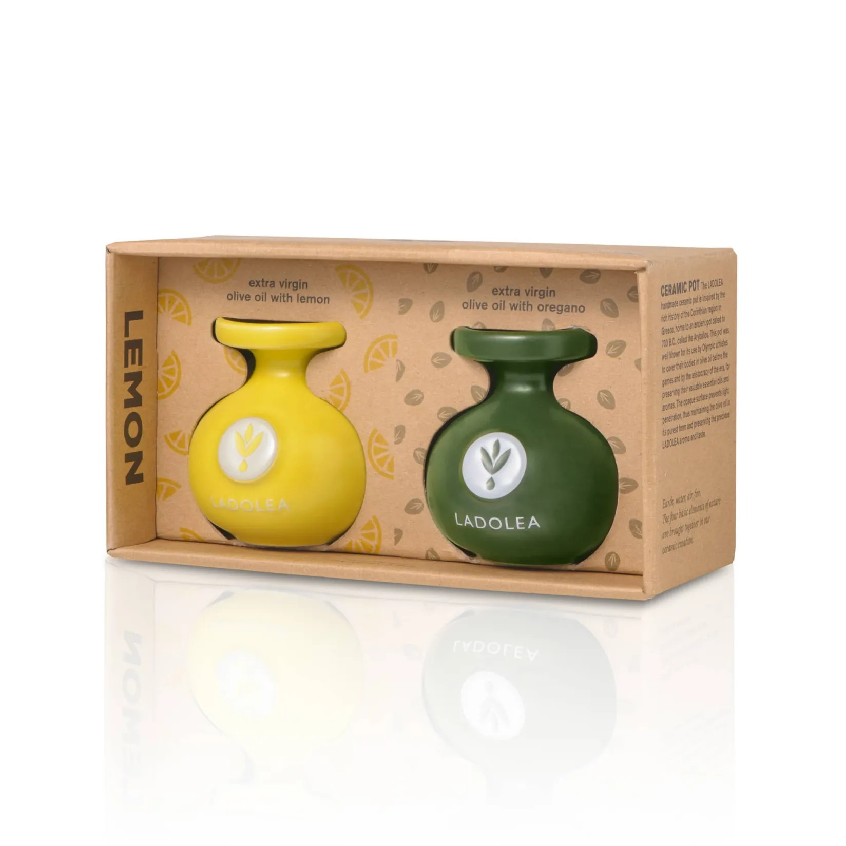 Ladolea Ingredients Brands|Greek Ingredients^Set of 2 Lemon & Oregano Infused Extra Virgin Olive Oil, 80ml
