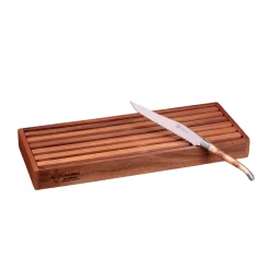 Laguiole en Aubrac French Ingredients|Kitchen Knives^Bread Knife and Cutting Board Gift Set, Juniper