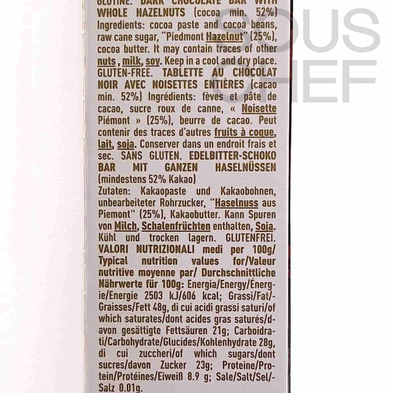 Leone Ingredients Brands|Italian Ingredients^Dark Chocolate Bar with Whole Hazelnuts, 55g