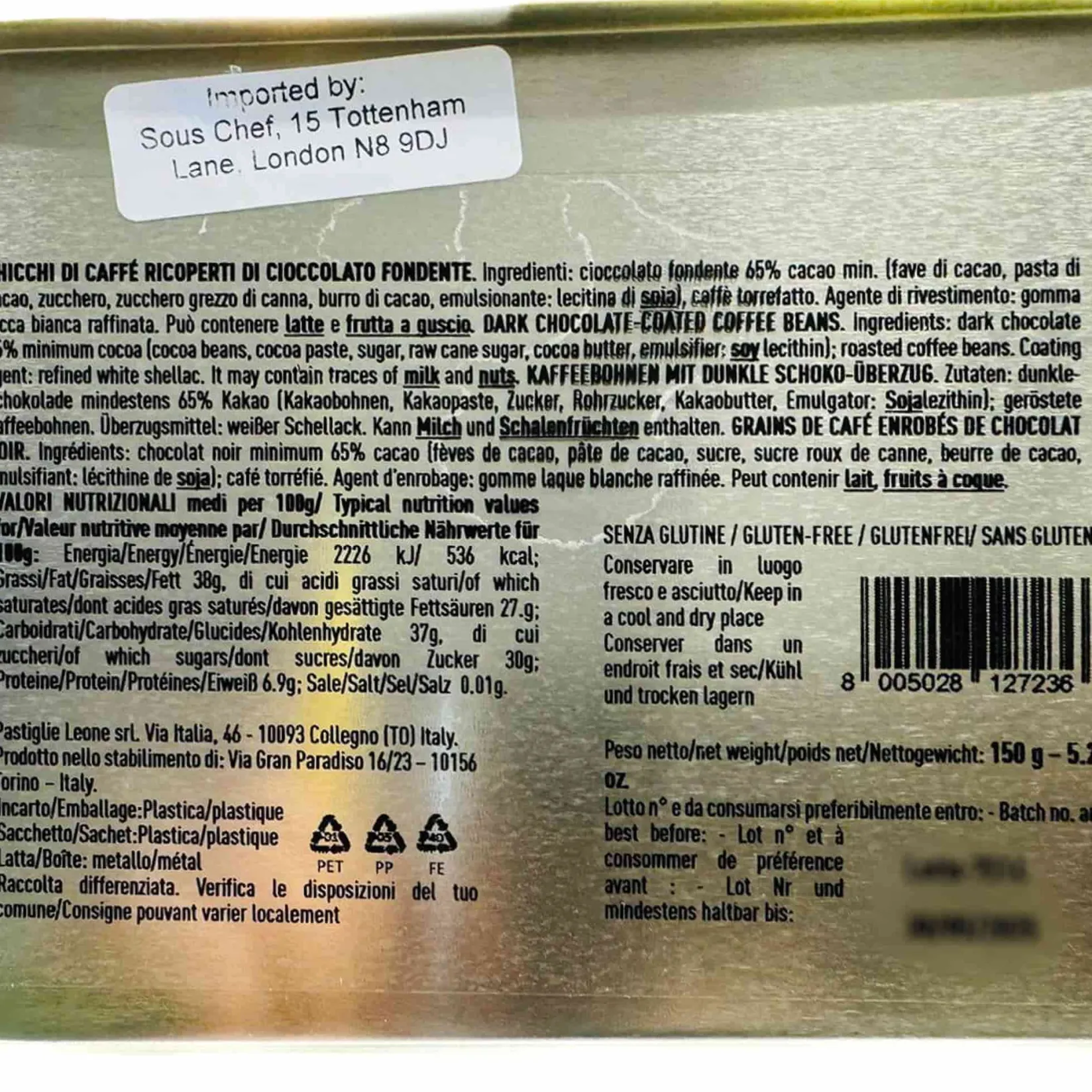 Leone Ingredients Brands|Italian Ingredients^Dark Chocolate Coffee Beans Gift Box, 150g