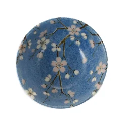 Kiji Stoneware & Ceramics Tableware Brands|Japanese Ingredients^Light Blue Sakura Blossom Noodle Bowl, 15.5cm