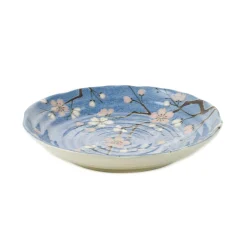 Kiji Stoneware & Ceramics Japanese Ingredients|Plates^Light Blue Sakura Blossom Side Plate