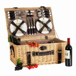 Les Jardin de la Comtesse Picnicware|Disposable Tableware^Louvre Natural Picnic Basket, 6 Person