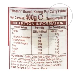 Mae Sri Ingredients Brands|Southeast Asian Ingredients^Thai Jungle Curry Paste - Kaeng Par, 400g