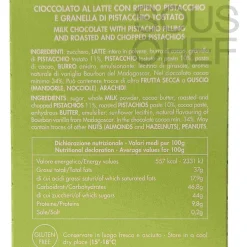 Maglio Ingredients Brands|Italian Ingredients^Milk Chocolate Bar with Pistachio Cream Filling, 95g