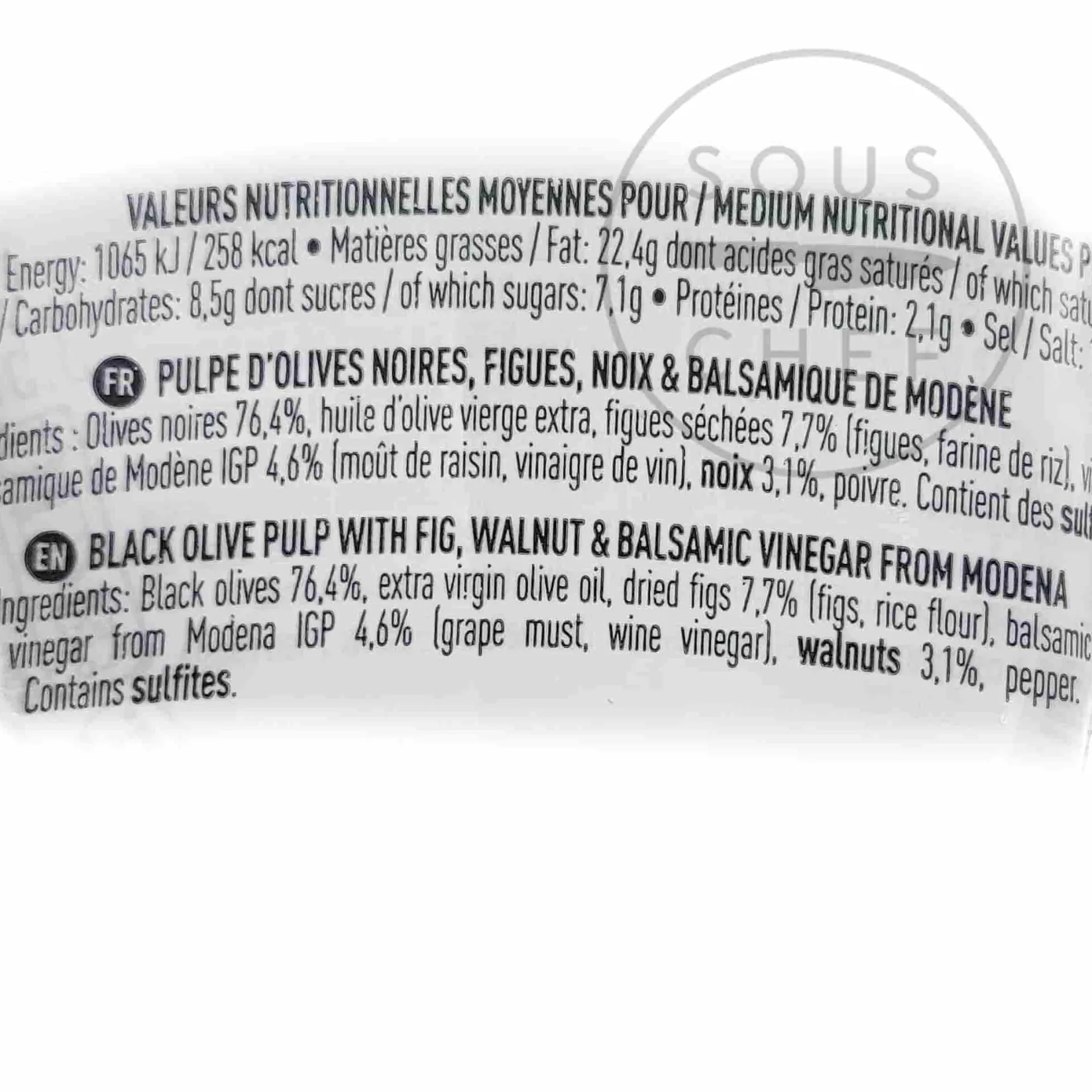 Maison Bremond Ingredients Brands|French Ingredients^Black Olive Tapenade with Fig, Walnut Balsamic Vingegar of Modena, 100g