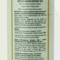 Maison Bremond Ingredients Brands|French Ingredients^Heritage Green Fruity Provence Extra Virgin Olive Oil, 500ml