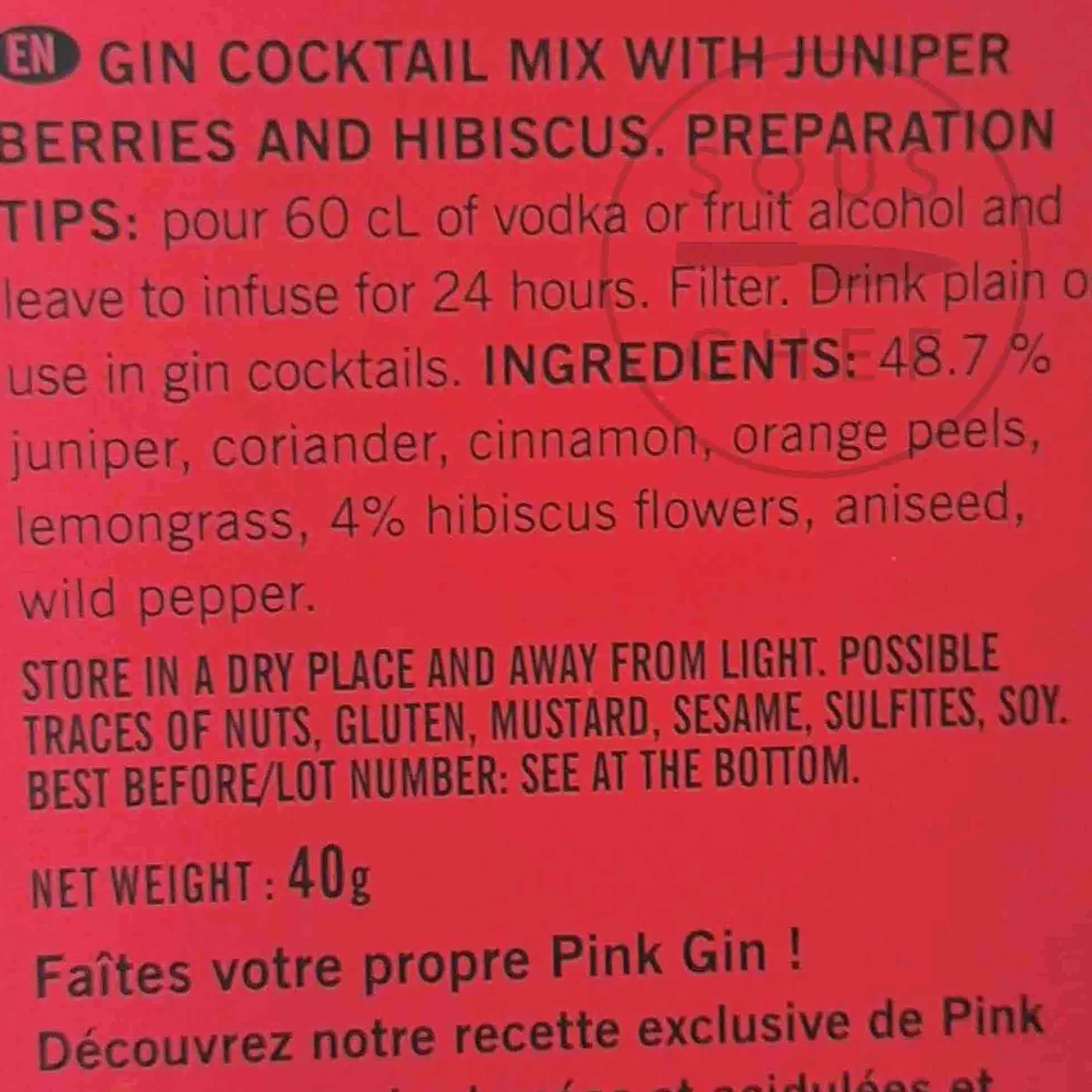 Quai Sud Ingredients Brands|Drinks^Make Your Own Pink Gin Infusion, 40g