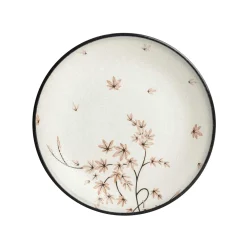 Kiji Stoneware & Ceramics Japanese Ingredients|Plates^Maple Leaf Round Dinner Plate, 25.5cm