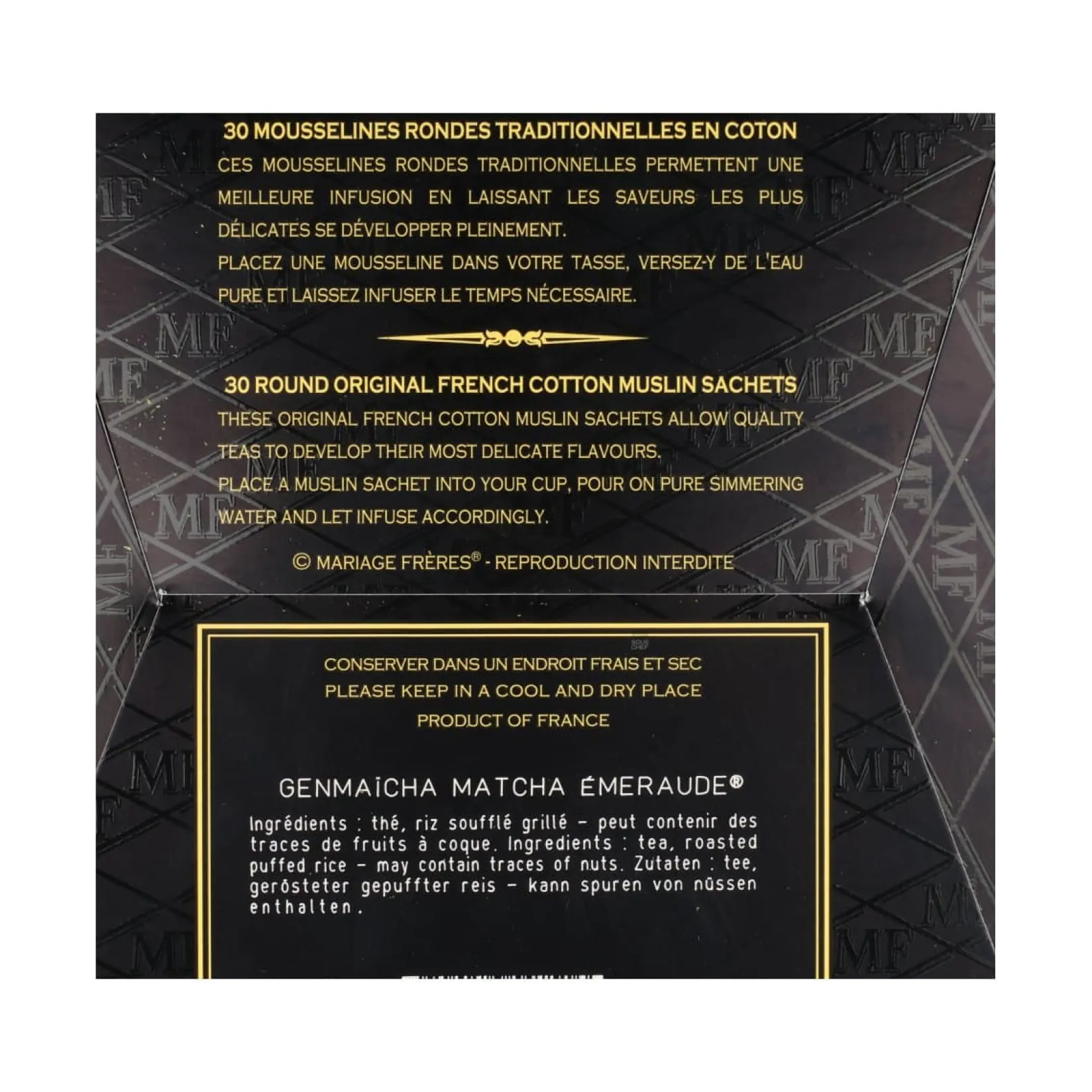 Mariage Freres Ingredients Brands|Drinks^Genmaicha Matcha Emeraude Tea Bags, 75g