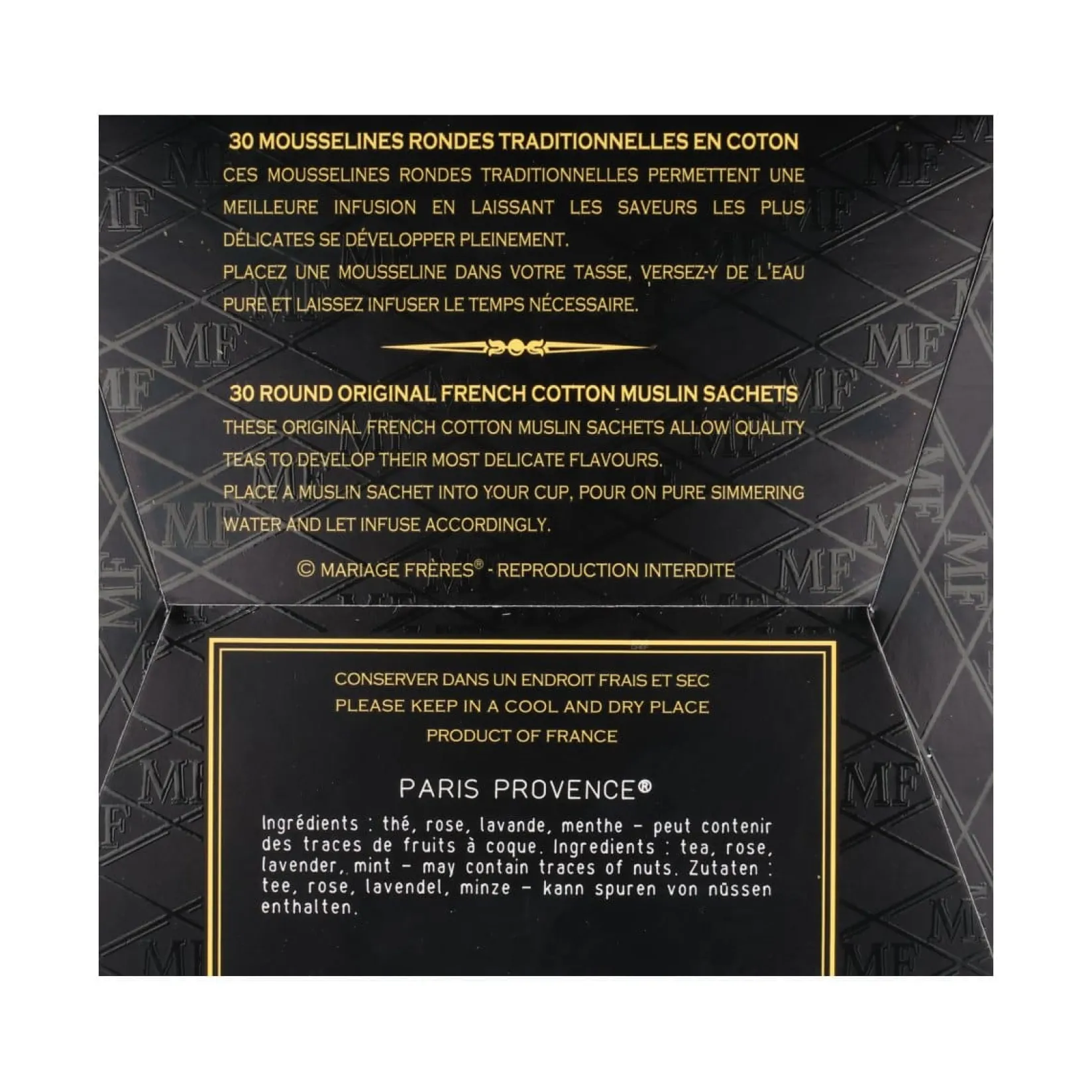 Mariage Freres Ingredients Brands|Drinks^Paris Provence White Tea Bags, 75g