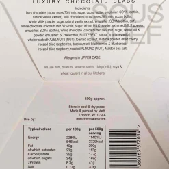 Melt London Ingredients Brands|Made In The Uk^Chocolate Slab Gift Box, 500g
