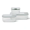 Mepal Tableware Brands|Food Storage & Containers^Easyclip 3 Piece Set Glass Food Storage Container, Nordic Sage