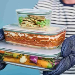 Mepal Tableware Brands|Food Storage & Containers^Easyclip 3 Piece Set Glass Food Storage Container, Nordic Sage