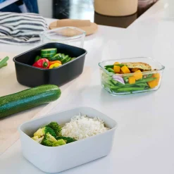 Mepal Tableware Brands|Food Storage & Containers^Easyclip Glass Food Storage Box, 2250ml, Nordic Sage