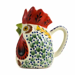 Gorky Pottery Mexican Ingredients|Jugs & Bottles^Mexican Hand Painted Blue Rooster Pitcher