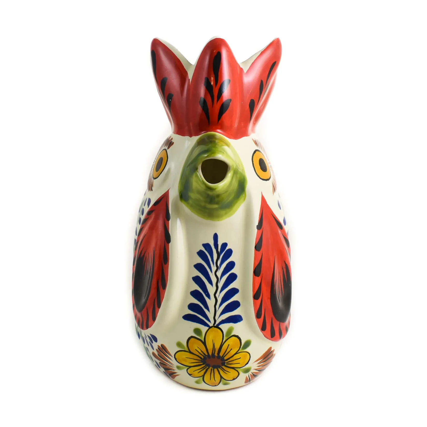 Gorky Pottery Mexican Ingredients|Jugs & Bottles^Mexican Hand Painted Blue Rooster Pitcher
