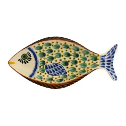 Gorky Pottery Mexican Ingredients|Tableware Brands^Mexican Hand Painted Green Fish Serving Dish, 14x25cm