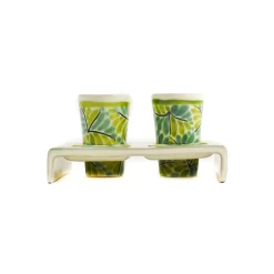 Gorky Pottery Mexican Ingredients|Tableware Brands^Mexican Hand Painted Green Tequila Cup Set