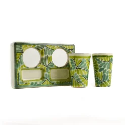 Gorky Pottery Mexican Ingredients|Tableware Brands^Mexican Hand Painted Green Tequila Cup Set