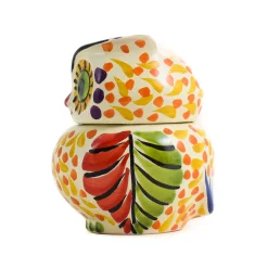 Gorky Pottery Mexican Ingredients|Jugs & Bottles^Mexican Hand Painted Orange Owl Sugar Bowl