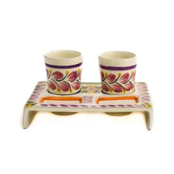 Gorky Pottery Tableware Brands|Mexican Ingredients^Mexican Hand Painted Purple Tequila Cup Set