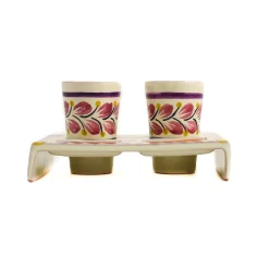 Gorky Pottery Tableware Brands|Mexican Ingredients^Mexican Hand Painted Purple Tequila Cup Set