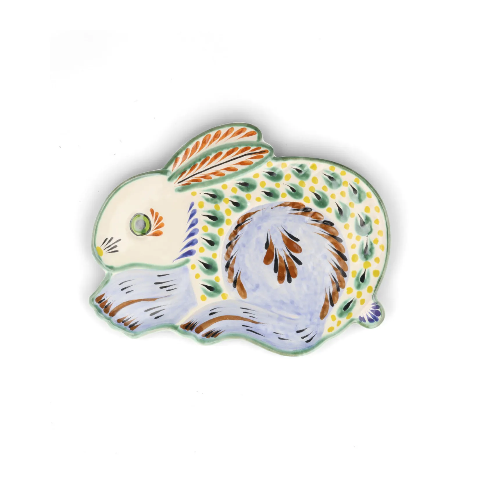 Gorky Pottery Plates|Crockery & Dinnerware^Mexican Hand Painted Rabbit Large Plate, 26.5cm