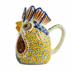 Gorky Pottery Mexican Ingredients|Jugs & Bottles^Mexican Hand Painted Yellow Rooster Pitcher
