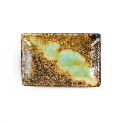 Kiji Stoneware & Ceramics Japanese Ingredients|Plates^Midori Oblong Sushi Plate, 21.5 x 14.5cm