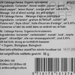 Mill & Mortar Ingredients Brands|Herbs & Spices^Organic Cabbage Karma Spice Blend, 50g