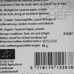 Mill & Mortar Ingredients Brands|Mexican Ingredients^Organic Cayenne Pepper Powder, 45g