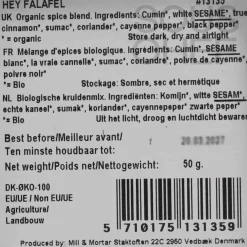 Mill & Mortar Ingredients Brands|Indian Ingredients^Organic Hey Falafel Spice Blend, 50g