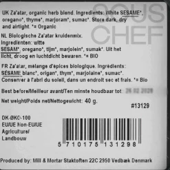 Mill & Mortar Ingredients Brands|Middle Eastern Ingredients^Organic Za'atar, 40g