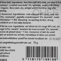 Mill & Mortar Ingredients Brands|Middle Eastern Ingredients^Rose Salt, 70g