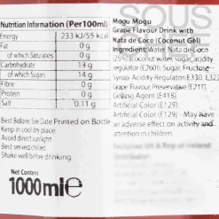 Mogu Mogu Ingredients Brands|Southeast Asian Ingredients^Nata De Coco Grape Drink, 1 Litre