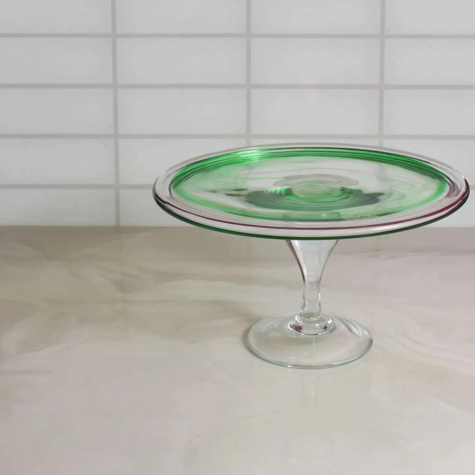 Alessandro Coppola Tableware Brands^Murano Glass Green Cake Stand, 25cm